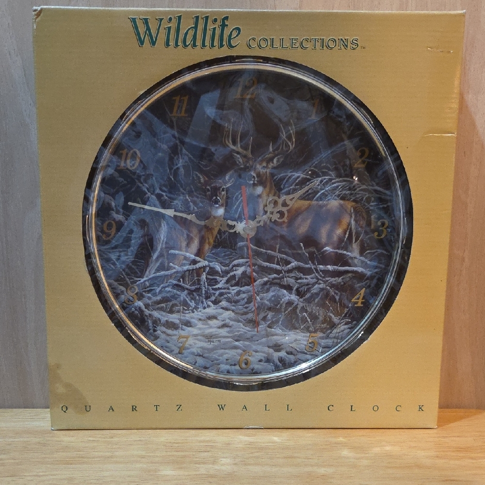 Brown and Gold Deer Wall Clock